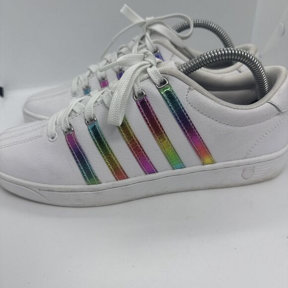 K-Swiss Court Pro II CMF sneakers with a white and pastel rainbow Women’s Size 9 - Picture 5 of 8